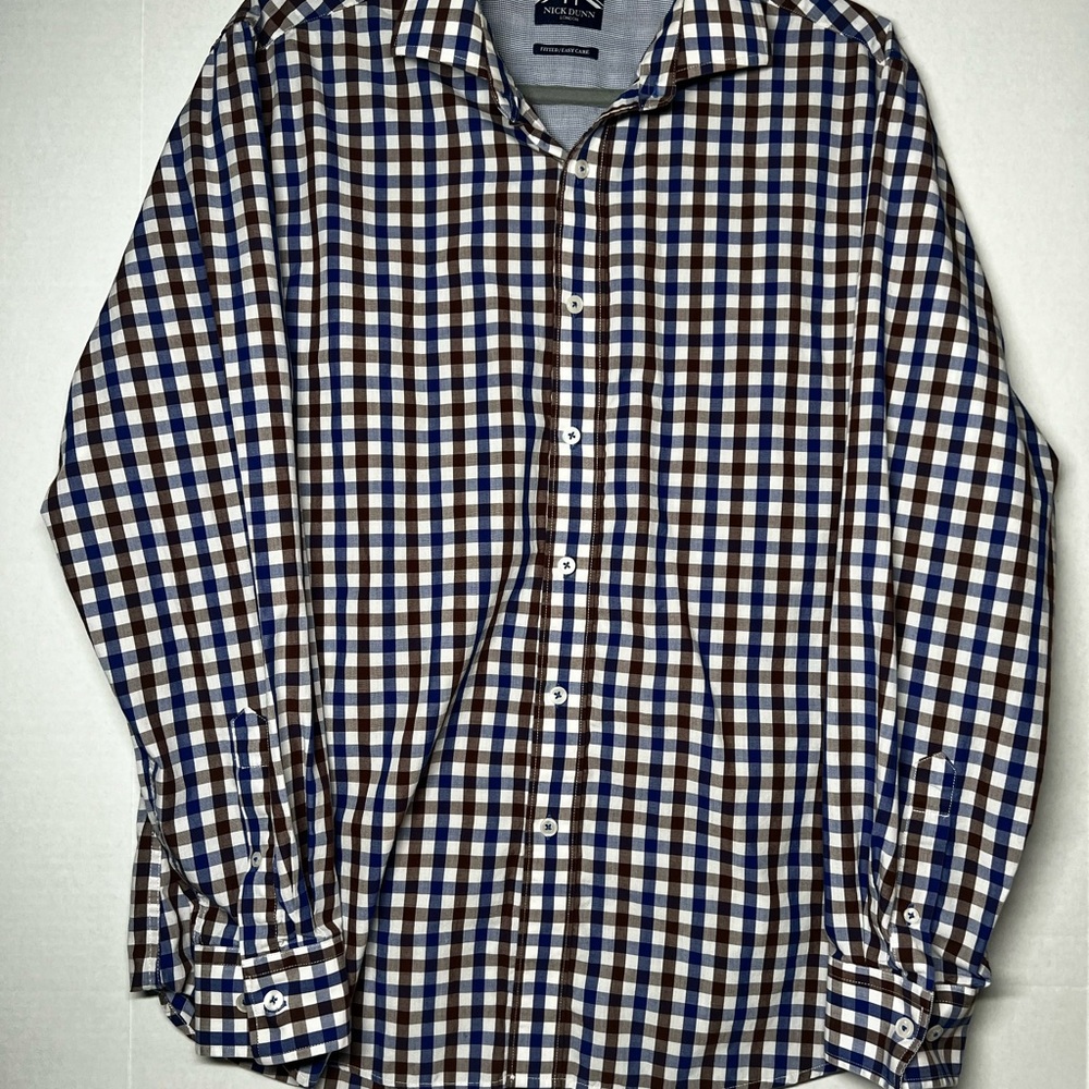 Nick Dunn London Long Sleeve Button Down Shirt(16 Appox) (No Size Tag)
